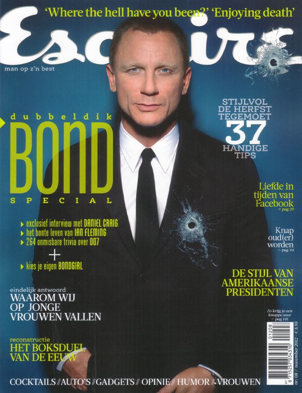 ESQUIRE NETHERLANDS magazine side cover  November 2012