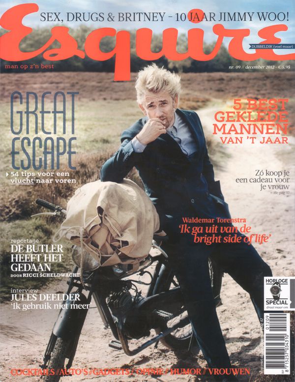 ESQUIRE NETHERLANDS magazine side cover  December 2012