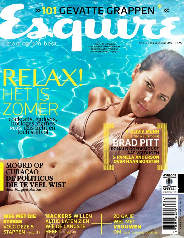 ESQUIRE NETHERLANDS magazine side cover  July/August 2013
