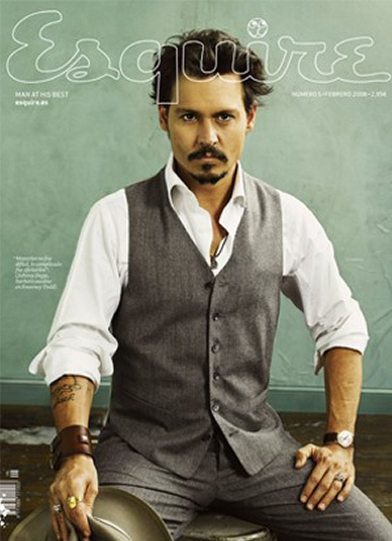 ESQUIRE (Spain) magazine side cover Issue 5 February 2008