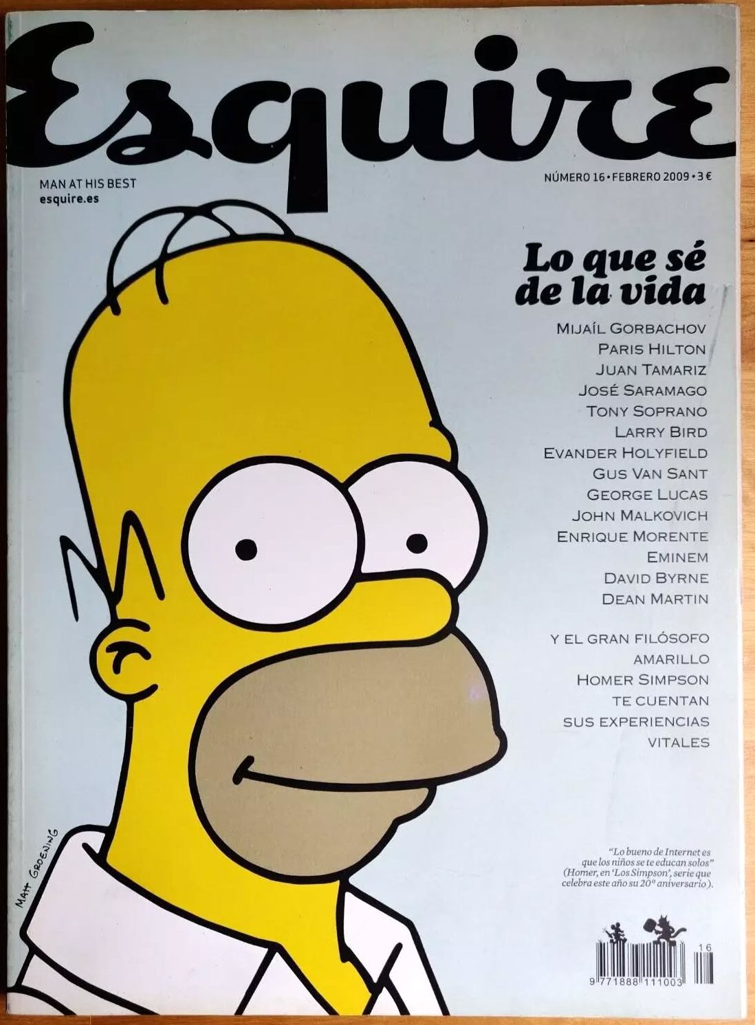 ESQUIRE (Spain) magazine side cover Issue 16  February 2009
