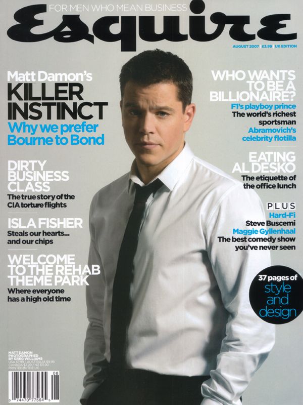 ESQUIRE magazine side cover  August 2007