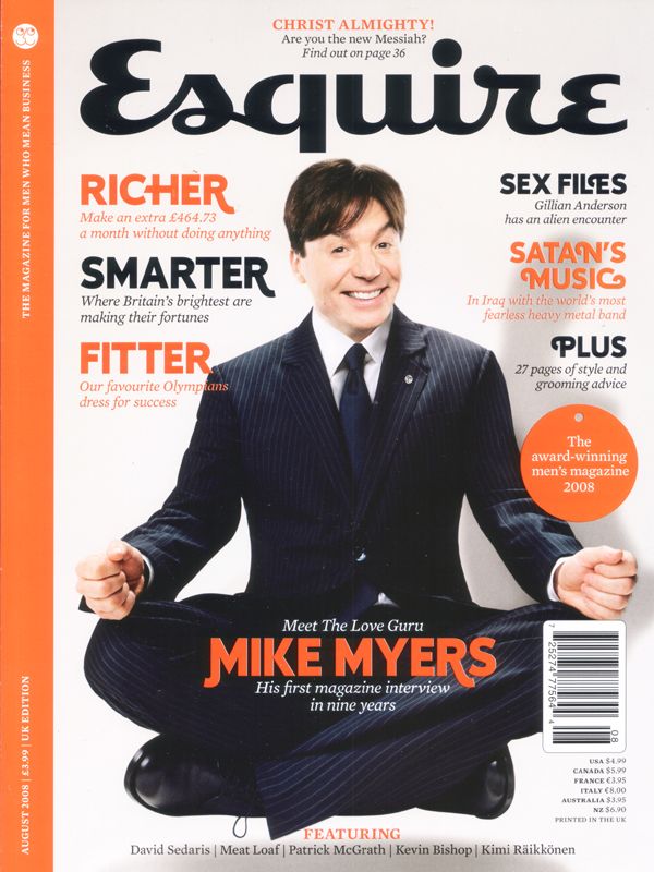 ESQUIRE magazine side cover  August 2008