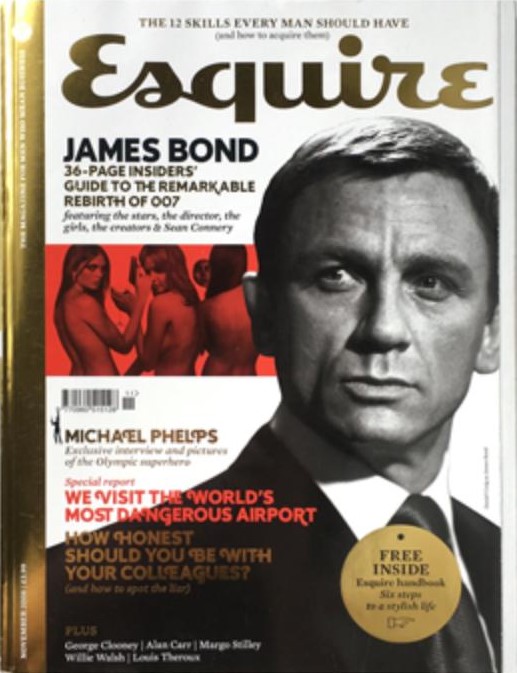 ESQUIRE magazine side cover  November 2008