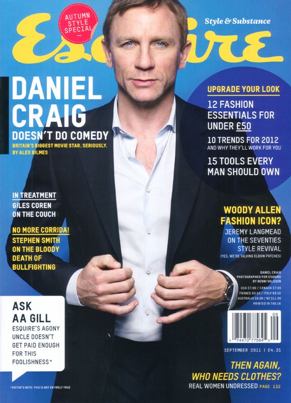 ESQUIRE magazine side cover  September 2011