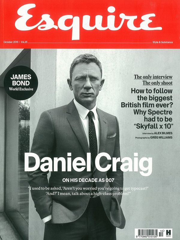 ESQUIRE magazine side cover  October 2015