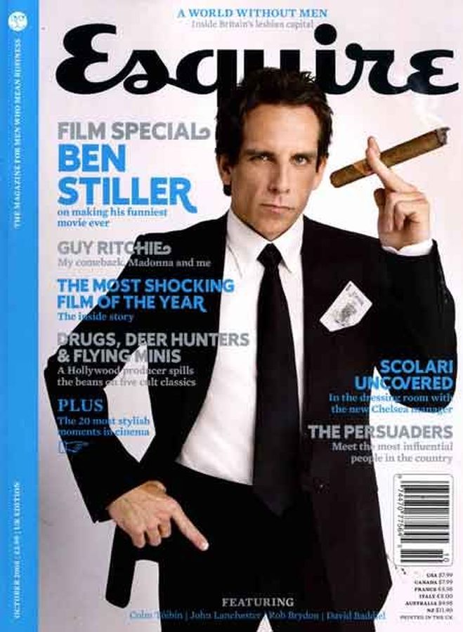 ESQUIRE magazine side cover  October 2008