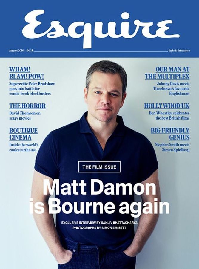 ESQUIRE magazine side cover  August 2016