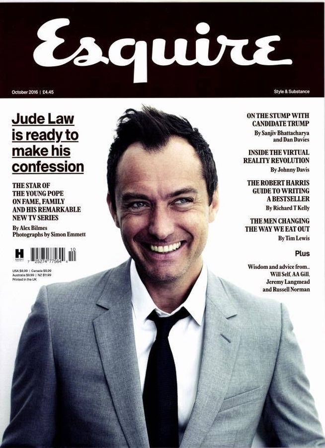 ESQUIRE magazine side cover  October 2016
