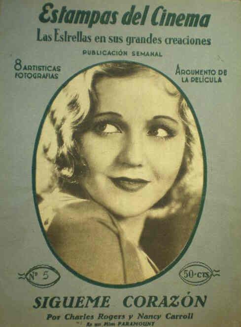 ESTAMPAS DEL CINEMA magazine side cover Issue 5  1931