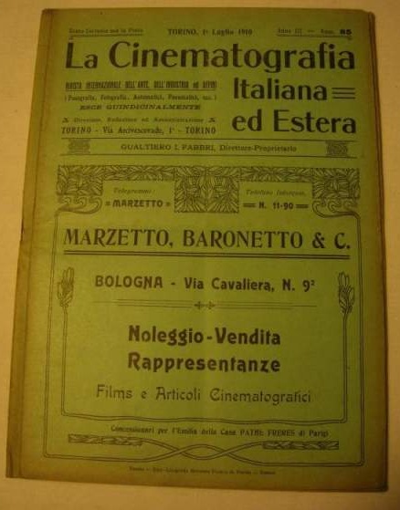 CINEMATOGRAFIA ITALIANA ED ESTERA | LA magazine side cover 1 July 1910