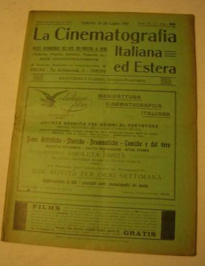 CINEMATOGRAFIA ITALIANA ED ESTERA | LA magazine side cover 15 July 1910