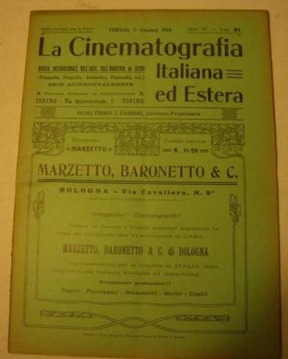 CINEMATOGRAFIA ITALIANA ED ESTERA | LA magazine side cover 1 October 1910