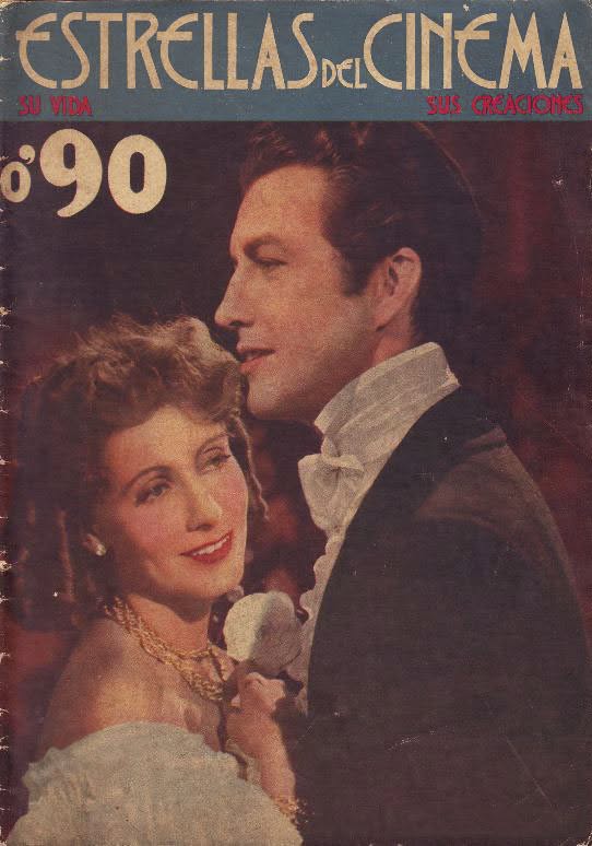 ESTRELLAS DEL CINEMA magazine side cover   1940