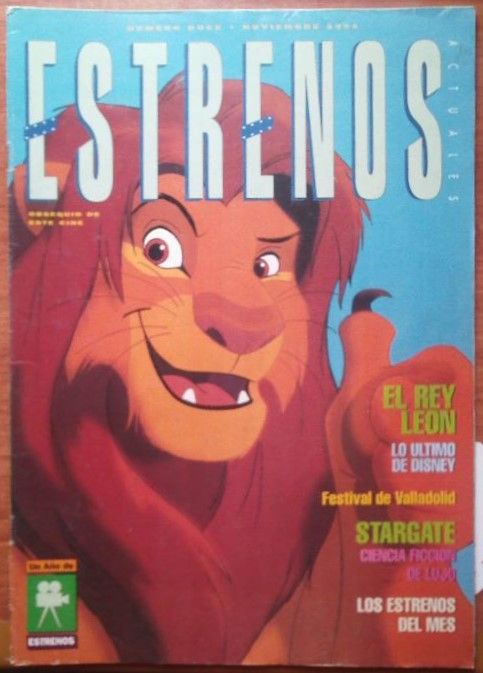ESTRENOS DE CINE magazine side cover Issue 12 November 1994