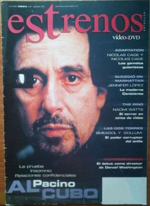 ESTRENOS DE VIDEO magazine side cover Issue 55 September 2003