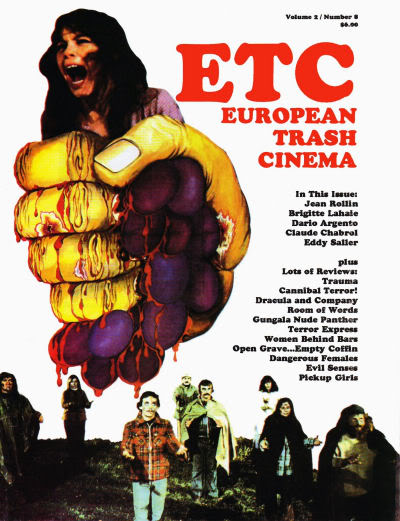 EUROPEAN TRASH CINEMA magazine side cover  Vol 2 # 8 November 1993