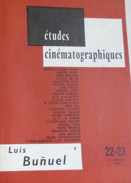 ETUDES CINEMATOGRAPHIQUES magazine side cover Issue 22-3   1963