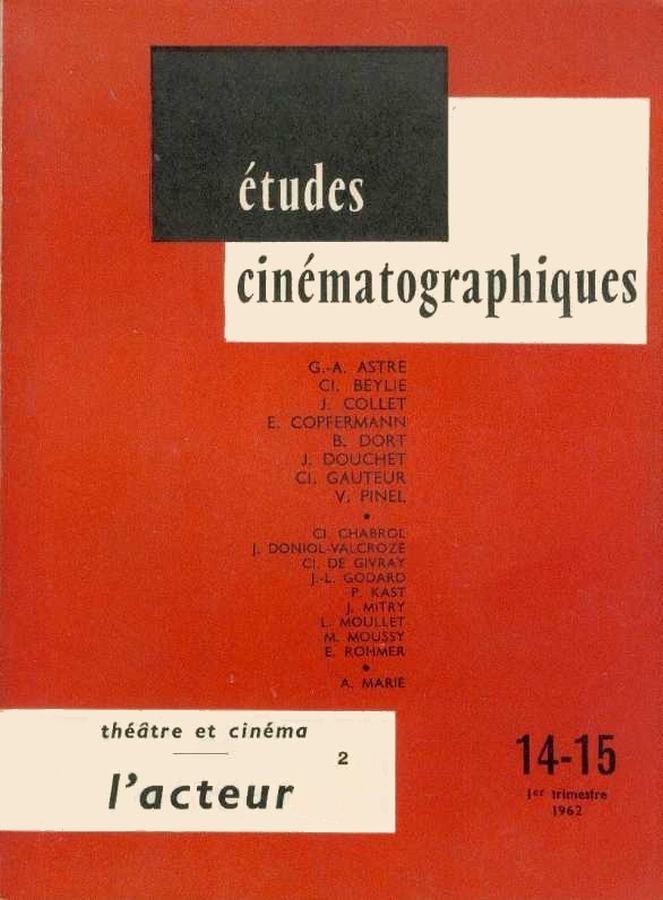 ETUDES CINEMATOGRAPHIQUES magazine side cover Issue 14/15 January 1962