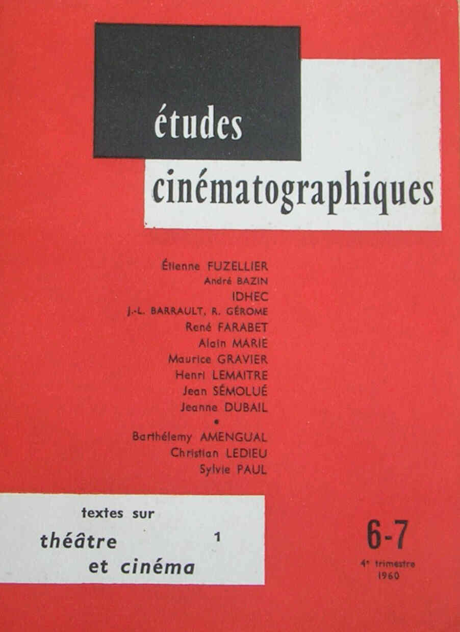ETUDES CINEMATOGRAPHIQUES magazine side cover Issue 6/7  1960