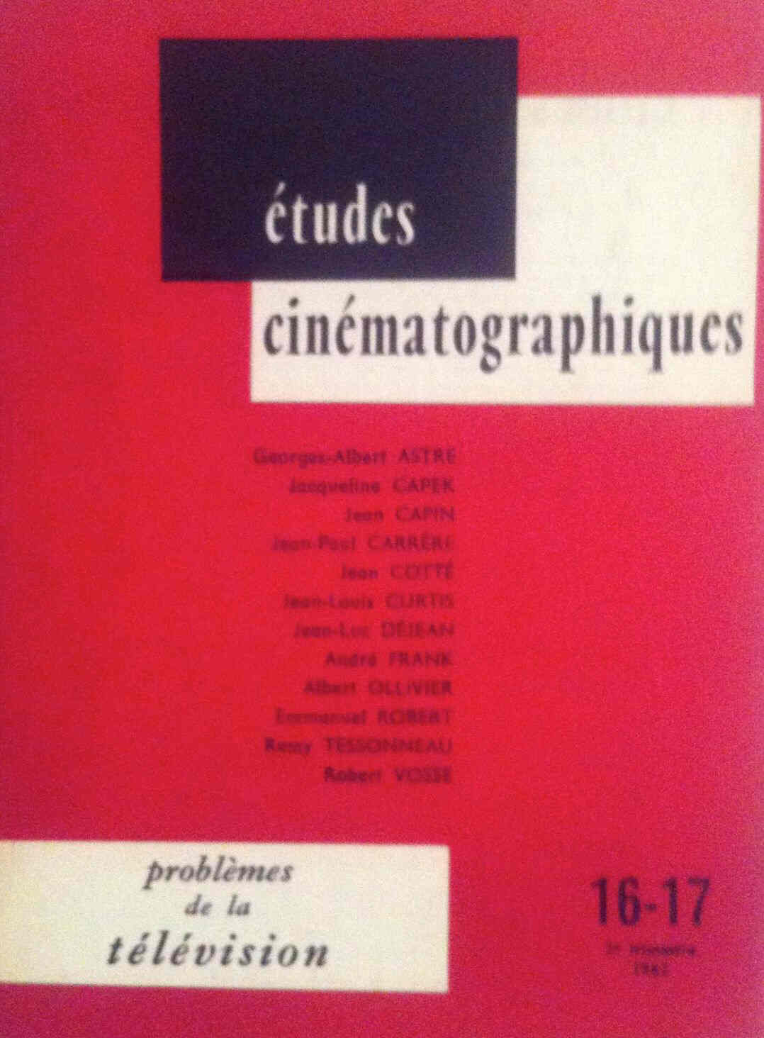 ETUDES CINEMATOGRAPHIQUES magazine side cover Issue 16/17  1962