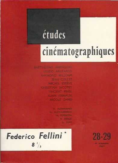 ETUDES CINEMATOGRAPHIQUES magazine side cover Issue 28/29 September-December 1963