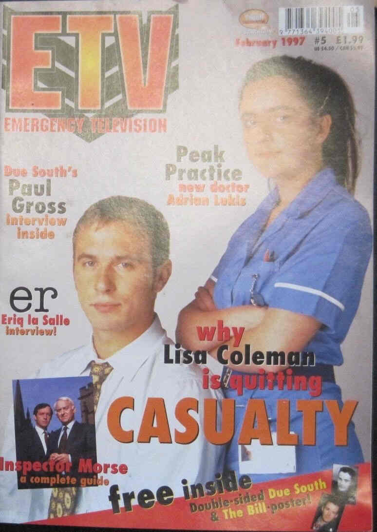 EMERGENCY TELEVISION magazine side cover Issue 5 February 1997