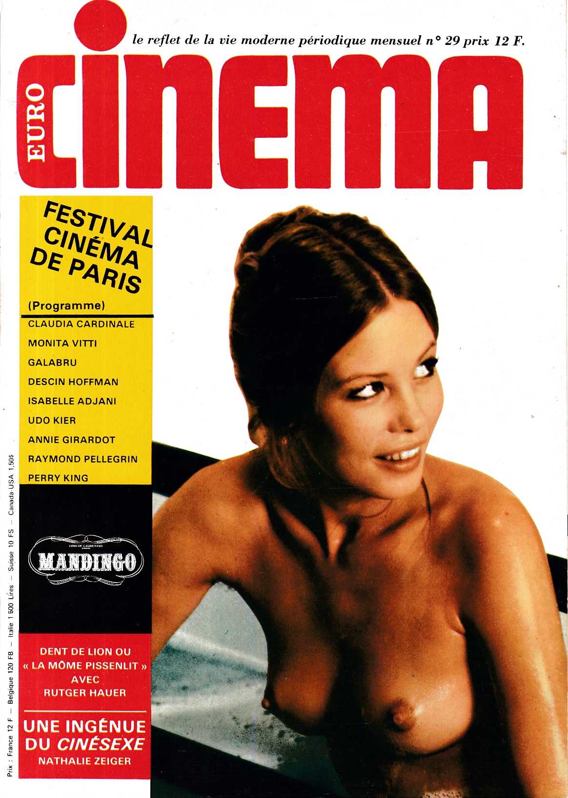 EURO CINEMA magazine side cover Issue 29 November 1975
