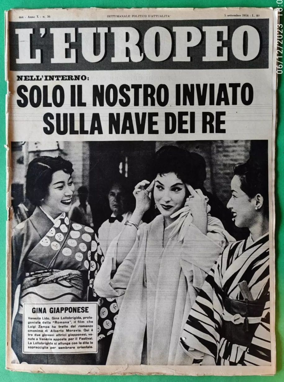L EUROPEO magazine side cover Issue 36 5 September 1954