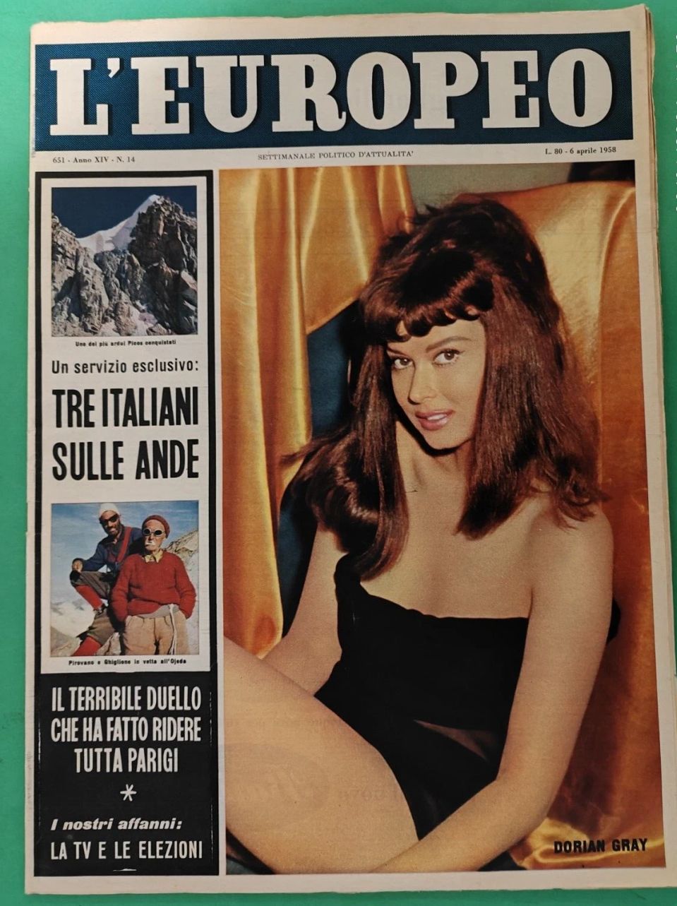 L EUROPEO magazine side cover Issue 14 6 April 1956