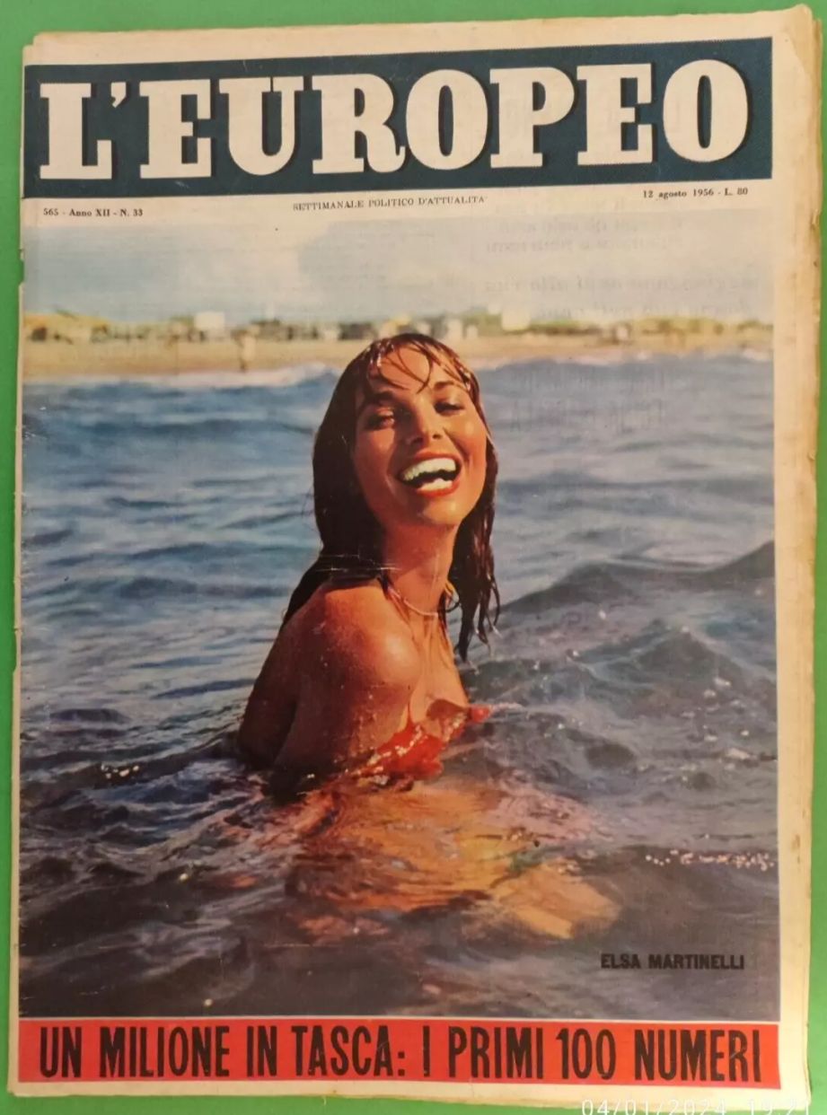 L EUROPEO magazine side cover Issue 33 12 August 1956
