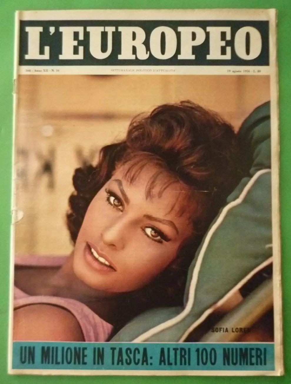L EUROPEO magazine side cover Issue 34 19 August 1956