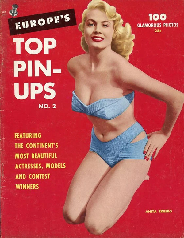 EUROPES TOP PIN UPS magazine side cover Issue 2   1955
