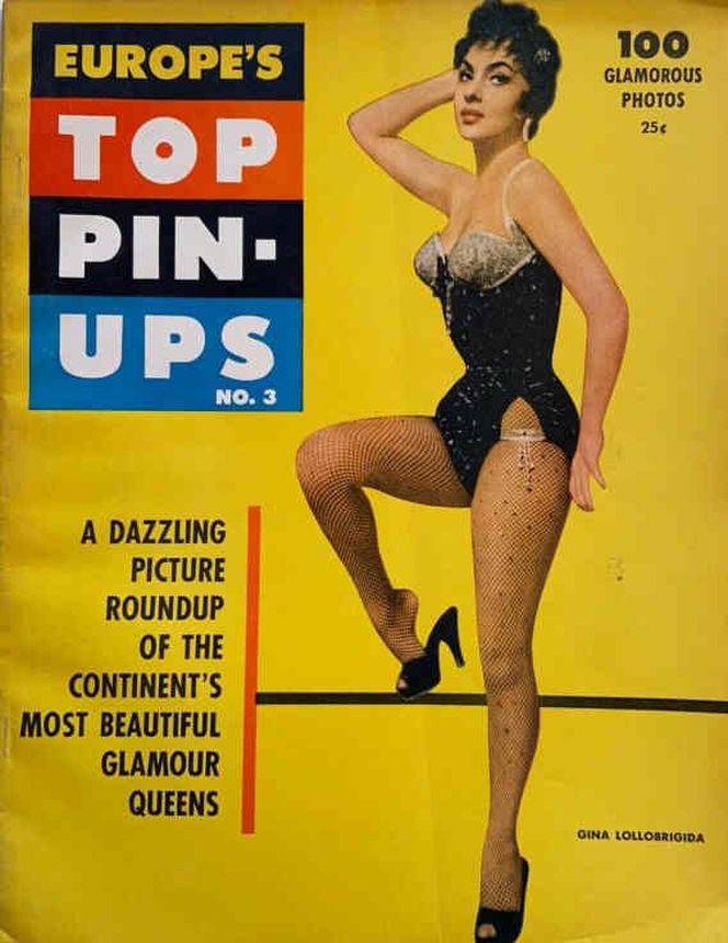 EUROPES TOP PIN UPS magazine side cover Issue 3   1956