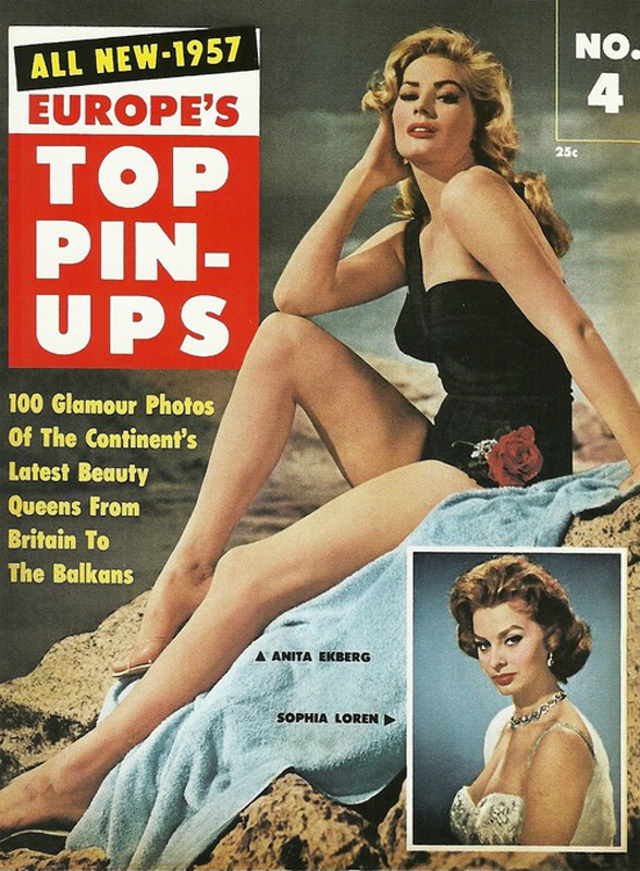 EUROPES TOP PIN UPS magazine side cover Issue 4   1957