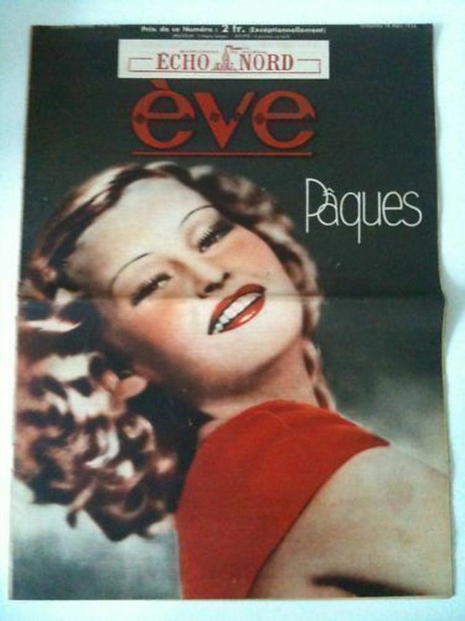 EVE (Fr) magazine side cover Issue 703 18 March 1934