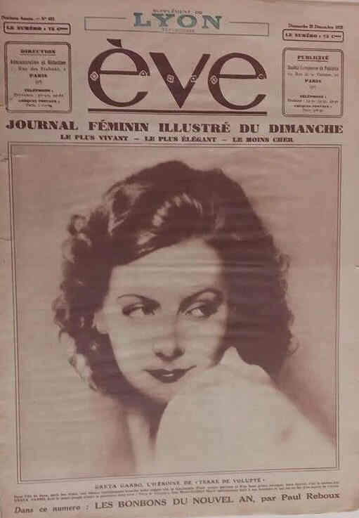 EVE (Fr) magazine side cover 29 December 1929