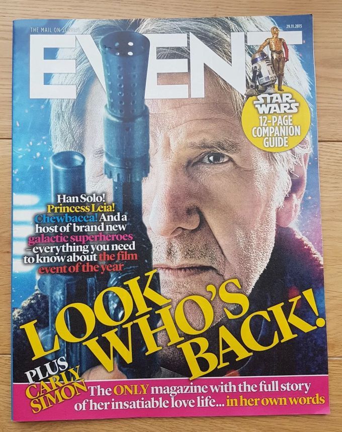 MAIL ON SUNDAY EVENT magazine side cover 29 November 2015