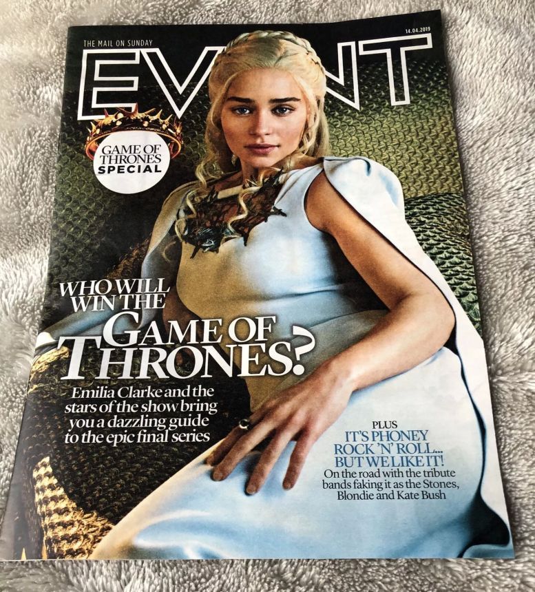 MAIL ON SUNDAY EVENT magazine side cover 14 April 2019