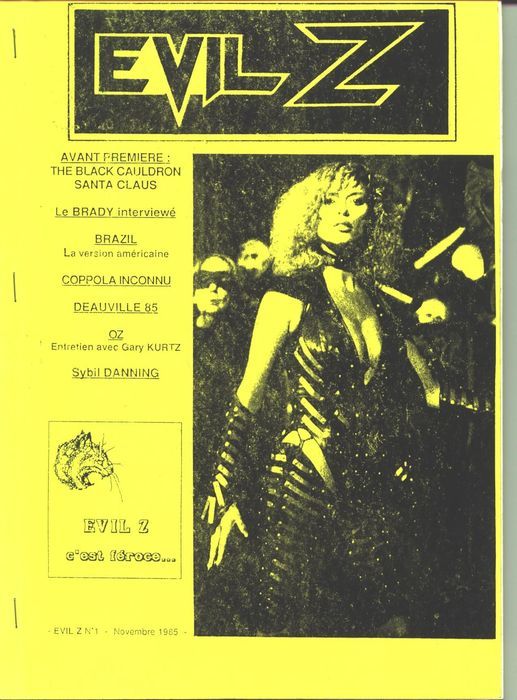 EVIL Z magazine side cover Issue 1 November 1985