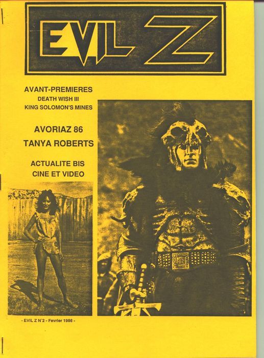 EVIL Z magazine side cover Issue 2 February 1986