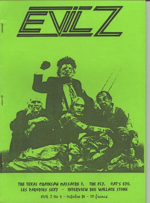 EVIL Z magazine side cover Issue 4 October 1986