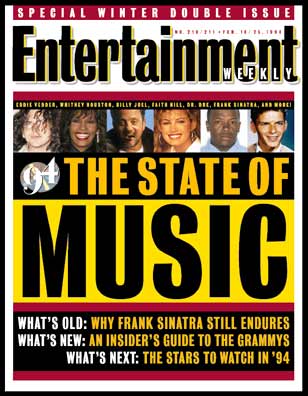 ENTERTAINMENT WEEKLY magazine cover Issue 210/211 18 February 1994