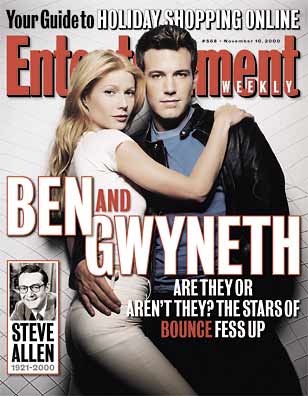 ENTERTAINMENT WEEKLY magazine cover Issue 568 10 November 2000