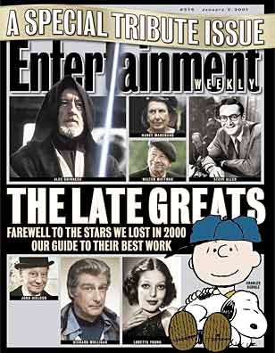 ENTERTAINMENT WEEKLY magazine cover Issue 576 5 January 2001