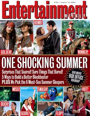 ENTERTAINMENT WEEKLY magazine cover Issue 723 15 August 2003