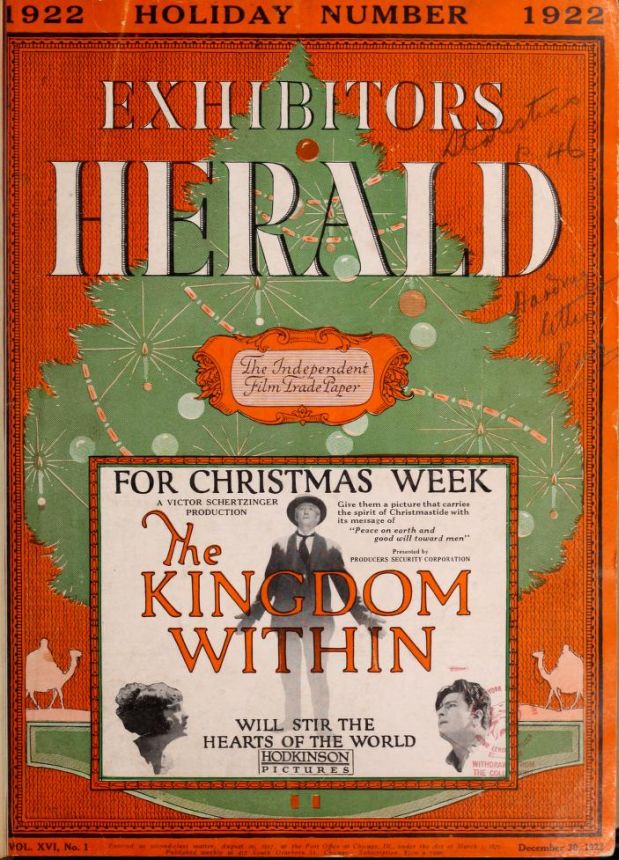 EXHIBITORS HERALD magazine side cover 30 December 1923
