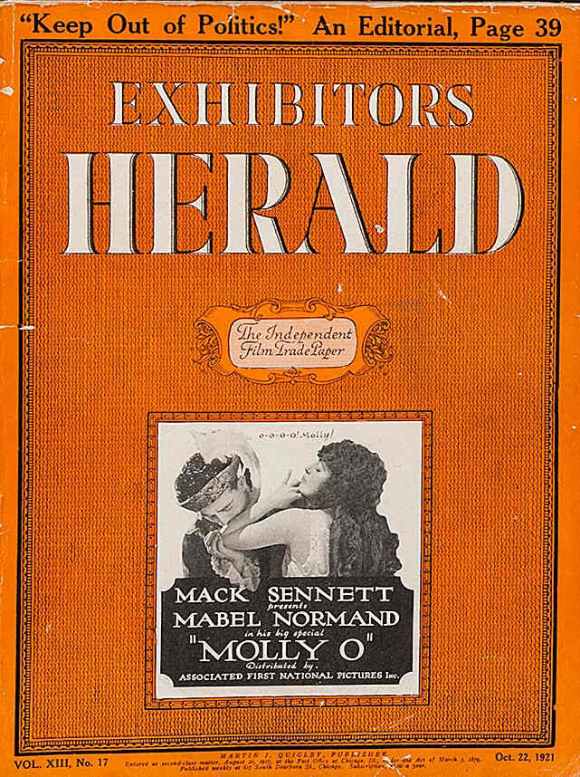 EXHIBITORS HERALD magazine side cover 22 October 1921