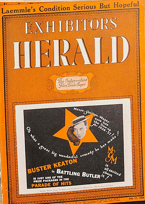 EXHIBITORS HERALD magazine side cover 17 July 1926