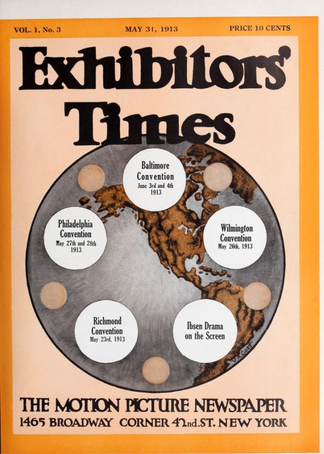 EXHIBITORS TIMES magazine side cover Issue 3 31 May 1913